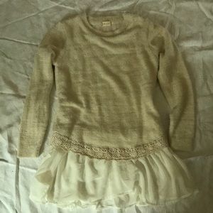 Sweater with sheer extension